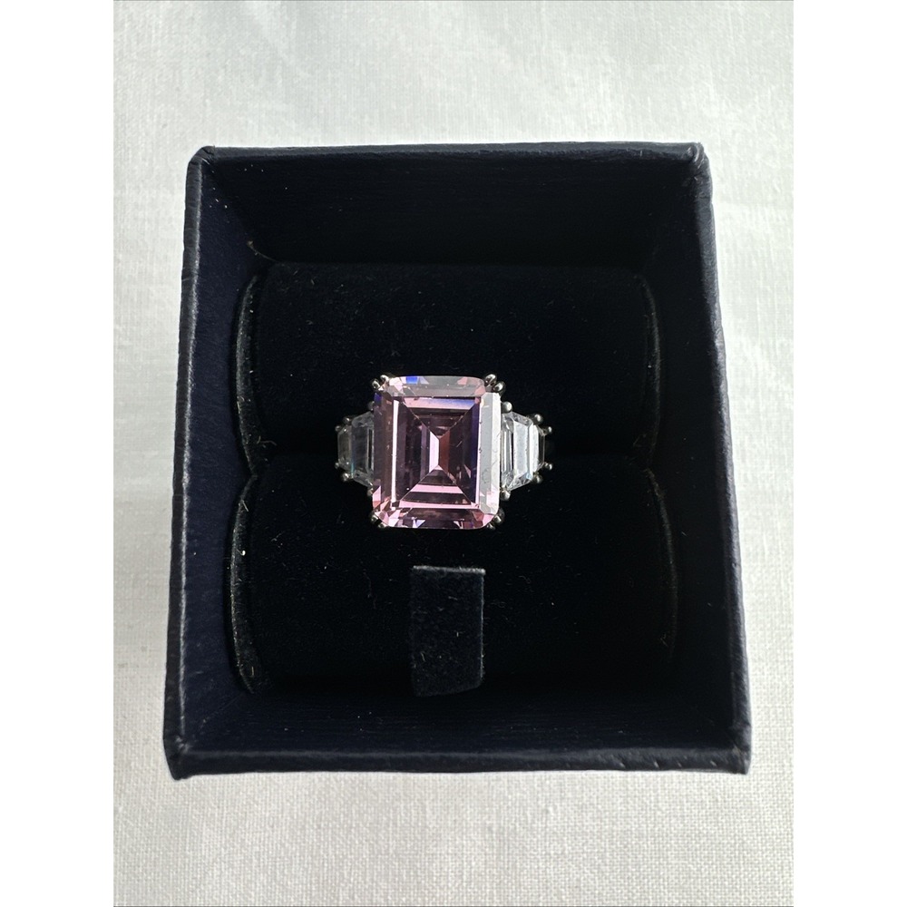 Stauer W1821 20 Million Pink Simulated DiamondAura Ring 925 Silver Size 7